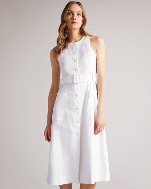 <P>Button Through Racer Back Midi Dress</P>